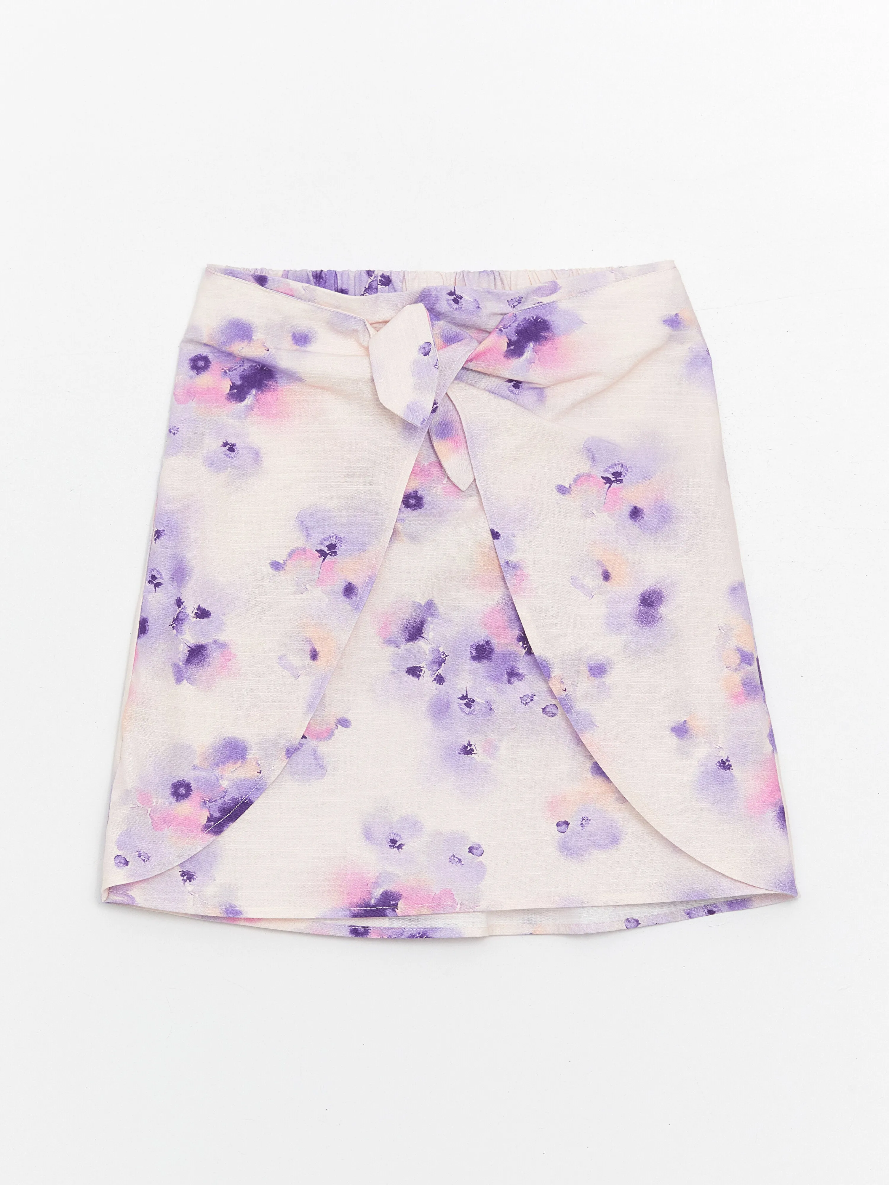 Floral Girls Skirt with Elastic Waist