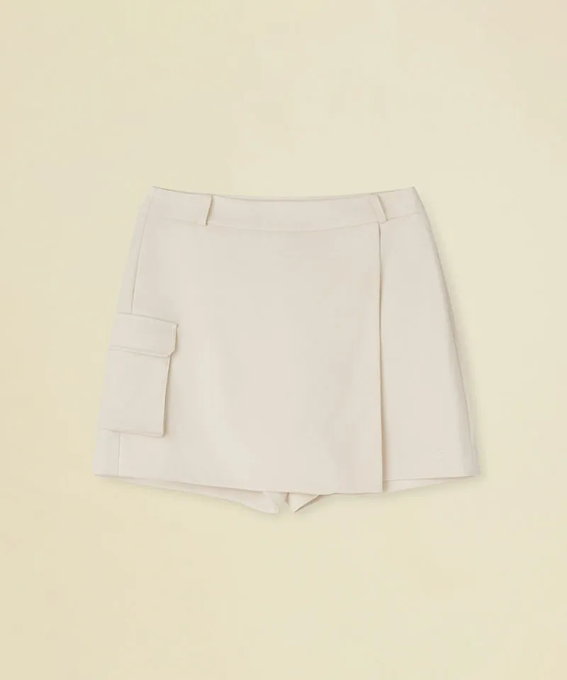 FORDI Pocket Wool Wrap shorts - Ivory