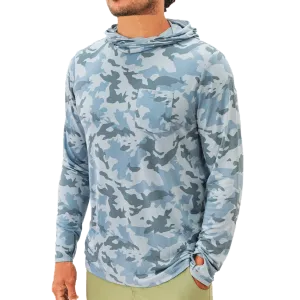 FREE FLY MENS BAMBOO LIGHTWEIGHT HOODY - WATER CAMO