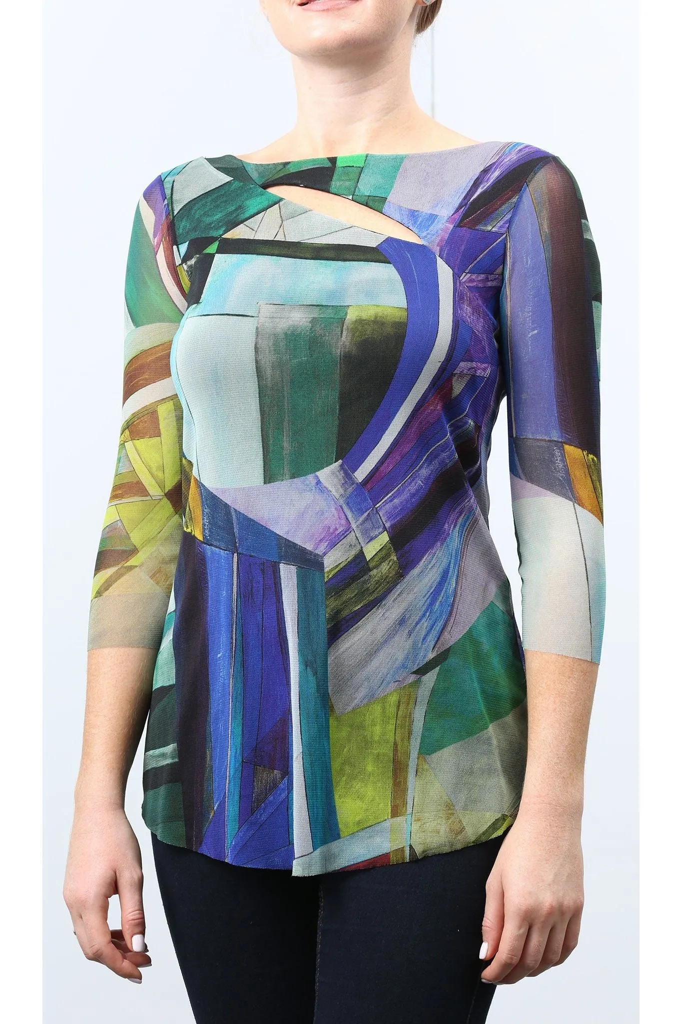FRIEDA 3/4 Sleeve Keyhole Top