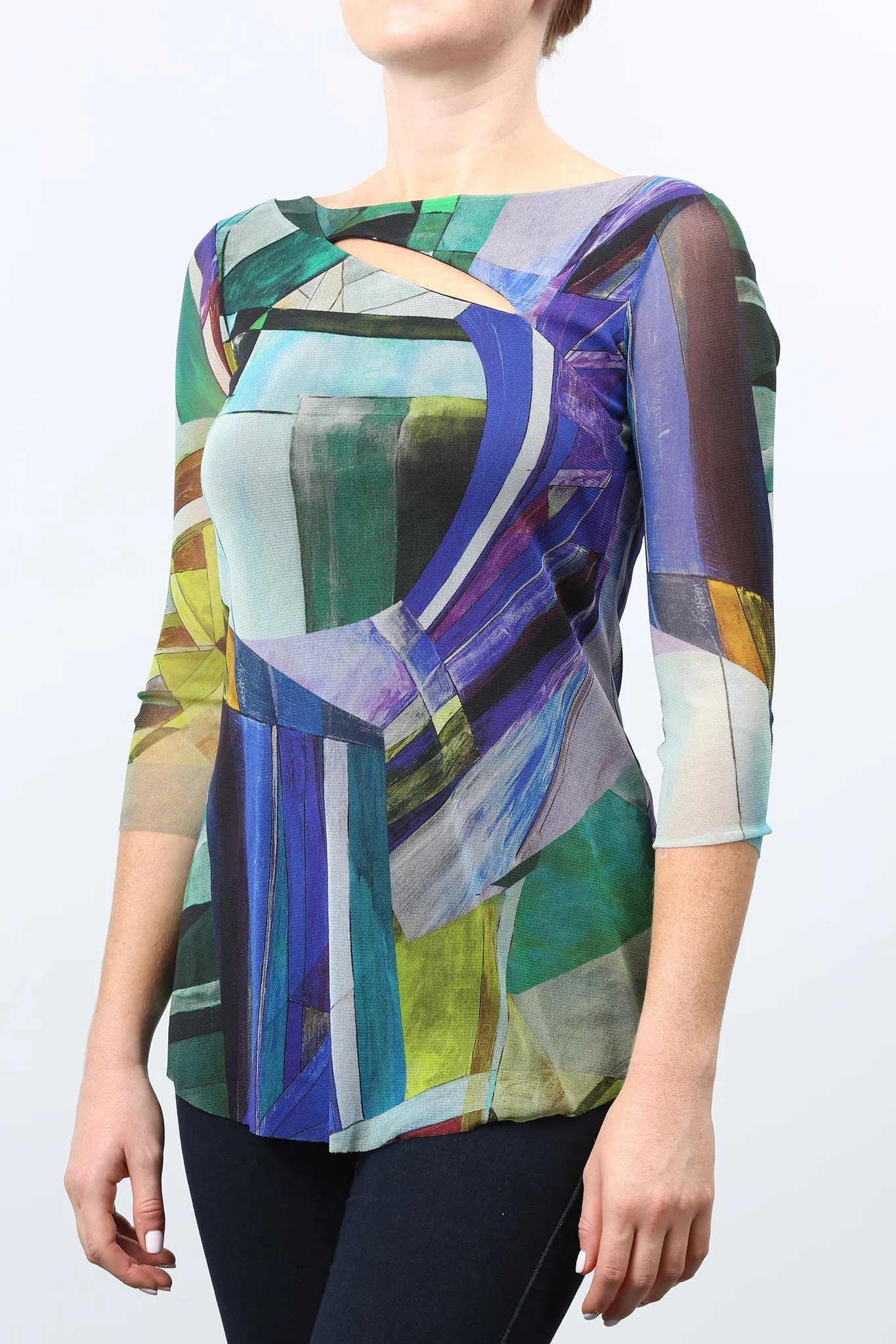 FRIEDA 3/4 Sleeve Keyhole Top