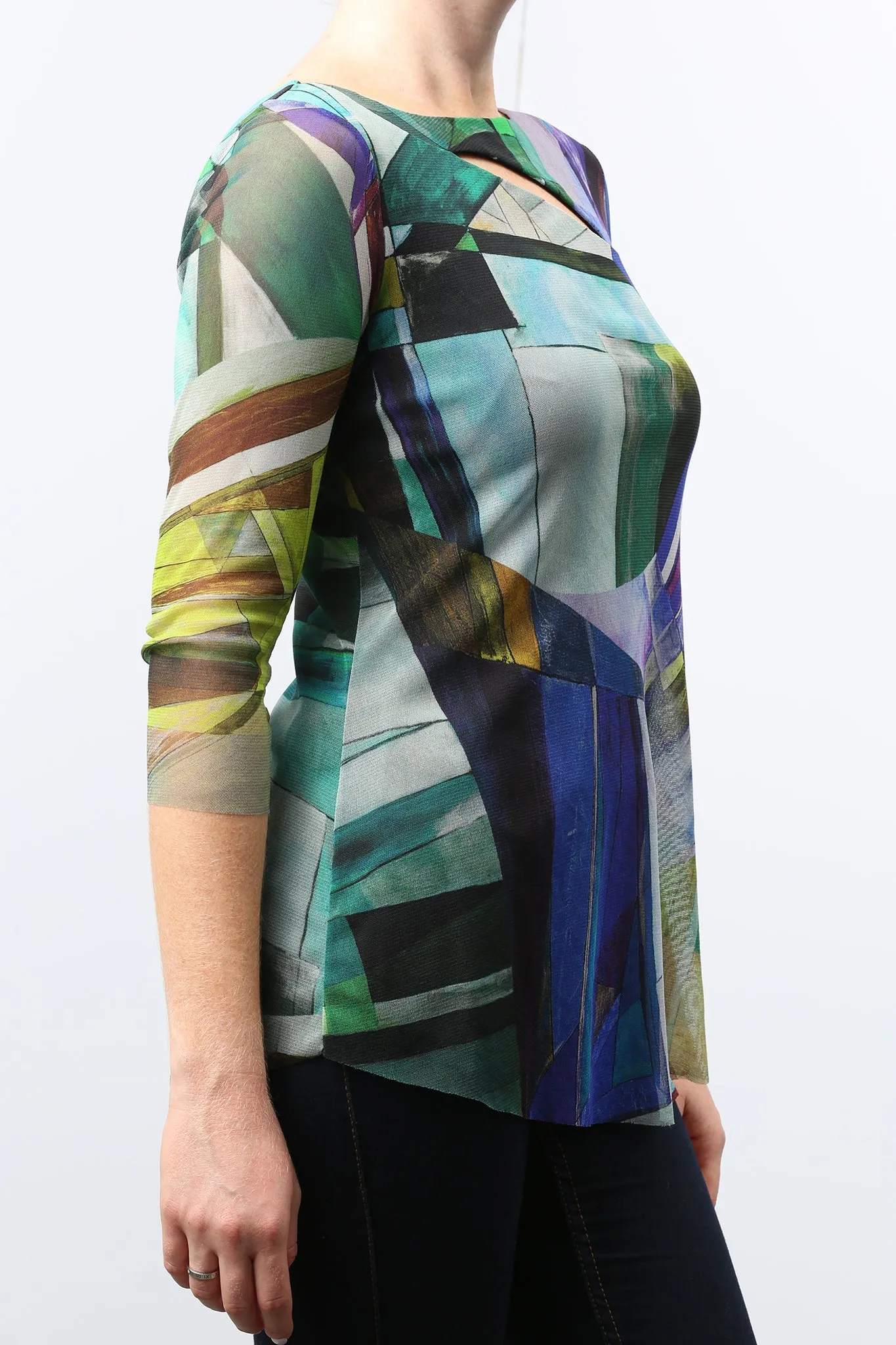 FRIEDA 3/4 Sleeve Keyhole Top