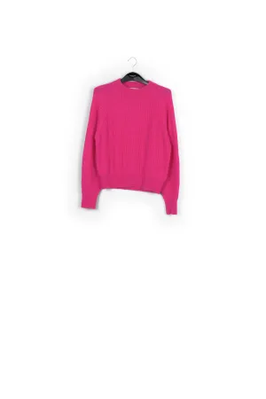 Fuchsia fitted knit sweater