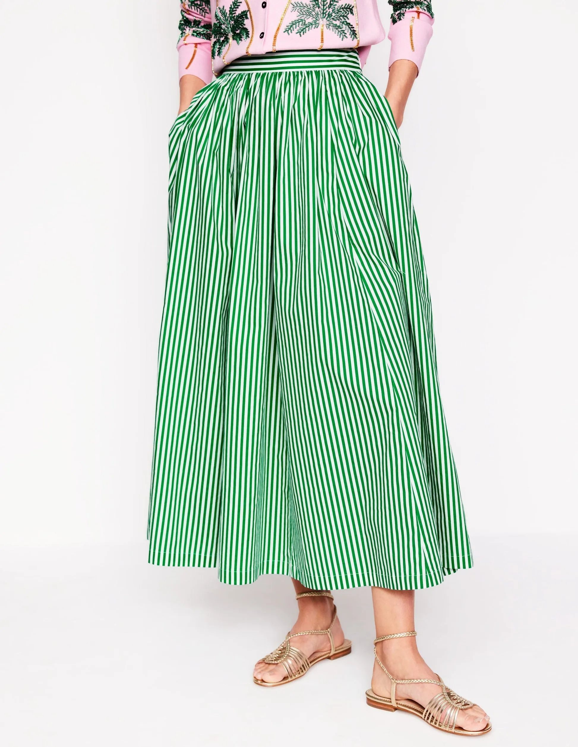 Full Poplin Maxi Skirt