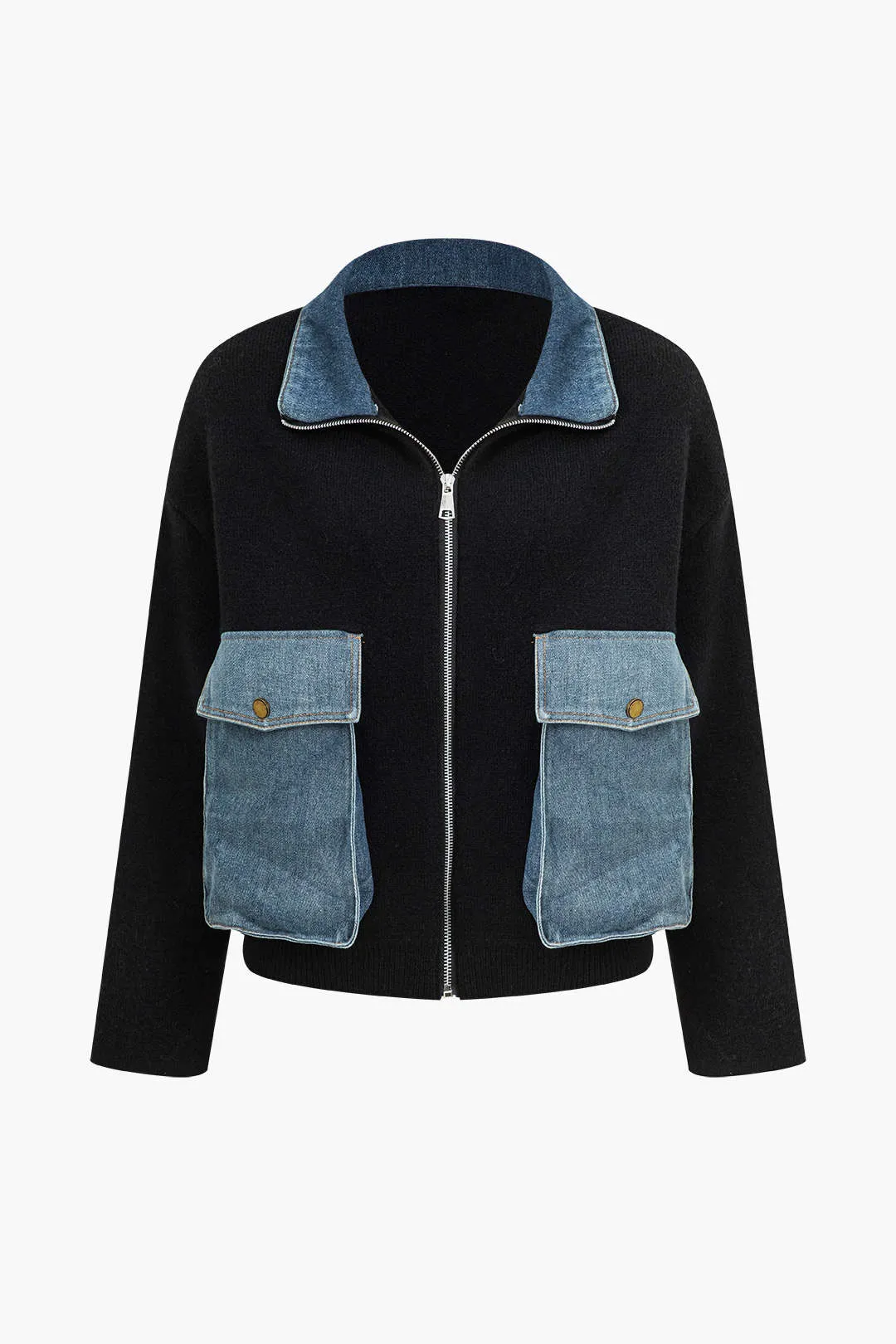 Gabriella - Unique Patchwork Design Woman's Sweater Cardigan