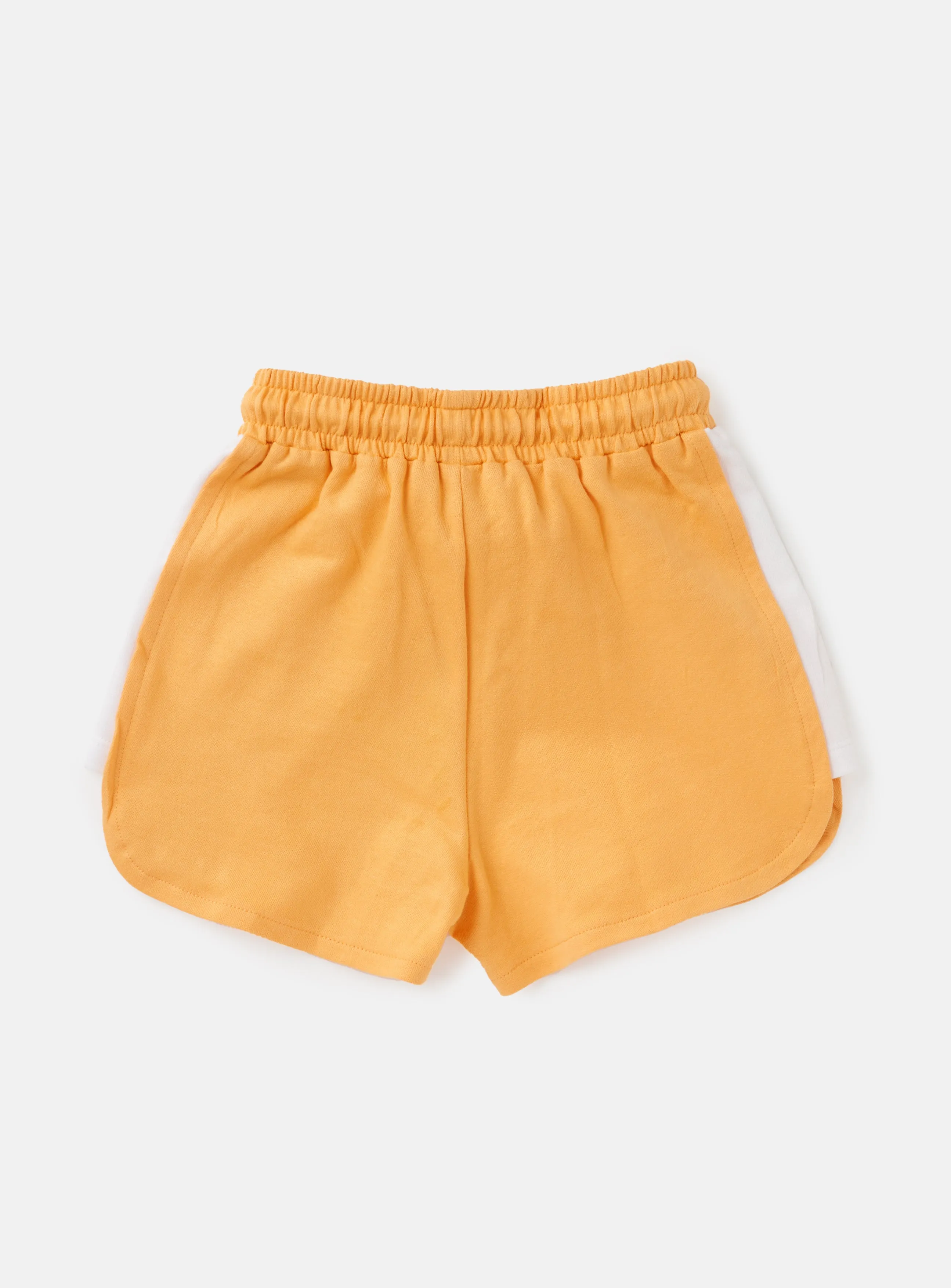 Girls Solid Orange Cotton Shorts