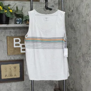 Goodfellow & Co Men's Striped Relaxed Fit Scoop Neck Tank Top Gray 2XL
