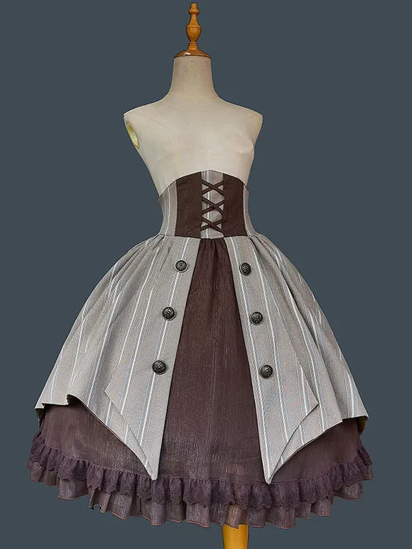 Gothic Lolita Skirt Infanta Coffee Brown Lolita Skirts