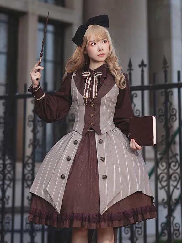 Gothic Lolita Skirt Infanta Coffee Brown Lolita Skirts