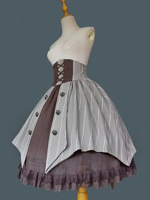 Gothic Lolita Skirt Infanta Coffee Brown Lolita Skirts