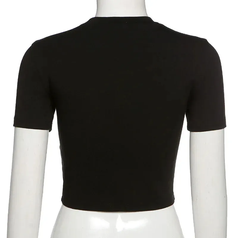 Gothic Spider Rhinestones Crop Top