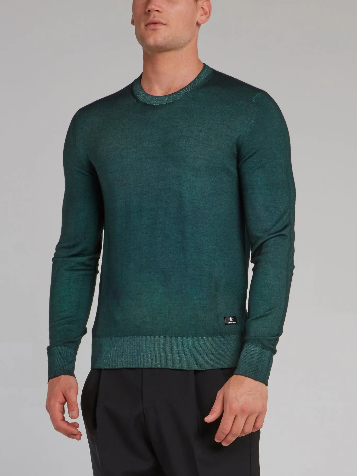 Green Crewneck Knit Pullover