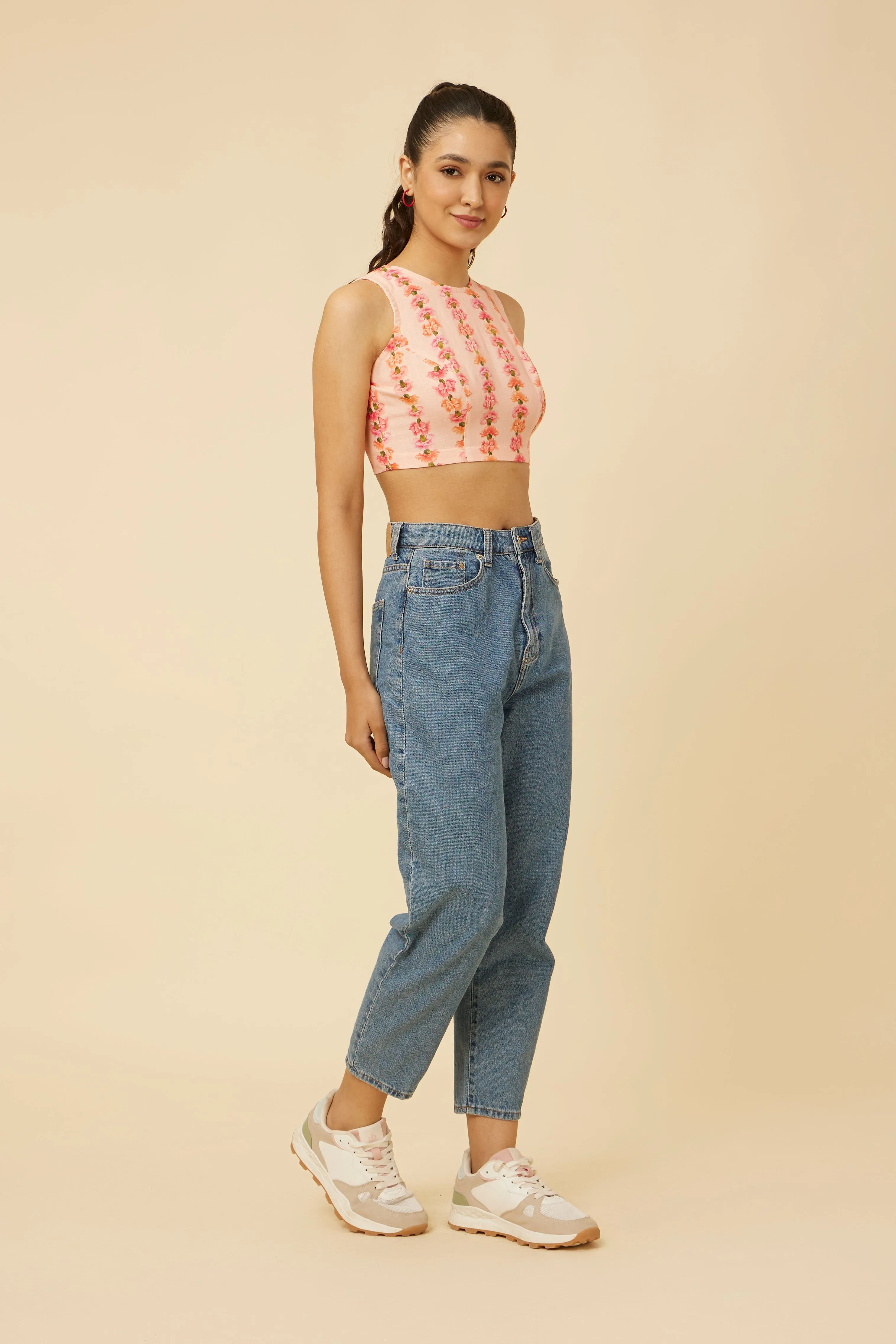 Gulabi Garden Crop Top