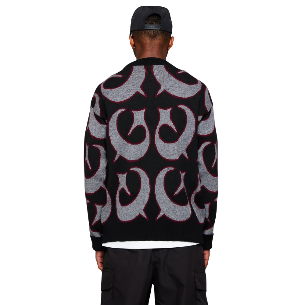 GVNMNT Clothing Co Foul Play Jacquard Knit Sweater | Black