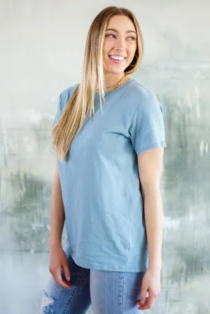 Hazel Blues® | Cardinal Short Sleeve Tee in Blue Grey