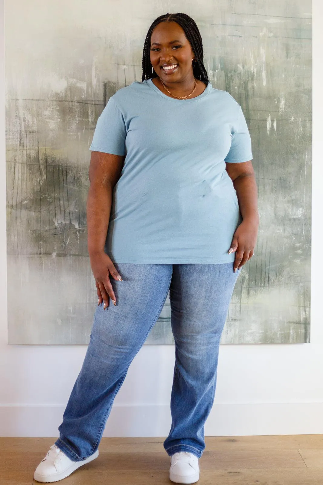 Hazel Blues® | Cardinal Short Sleeve Tee in Blue Grey