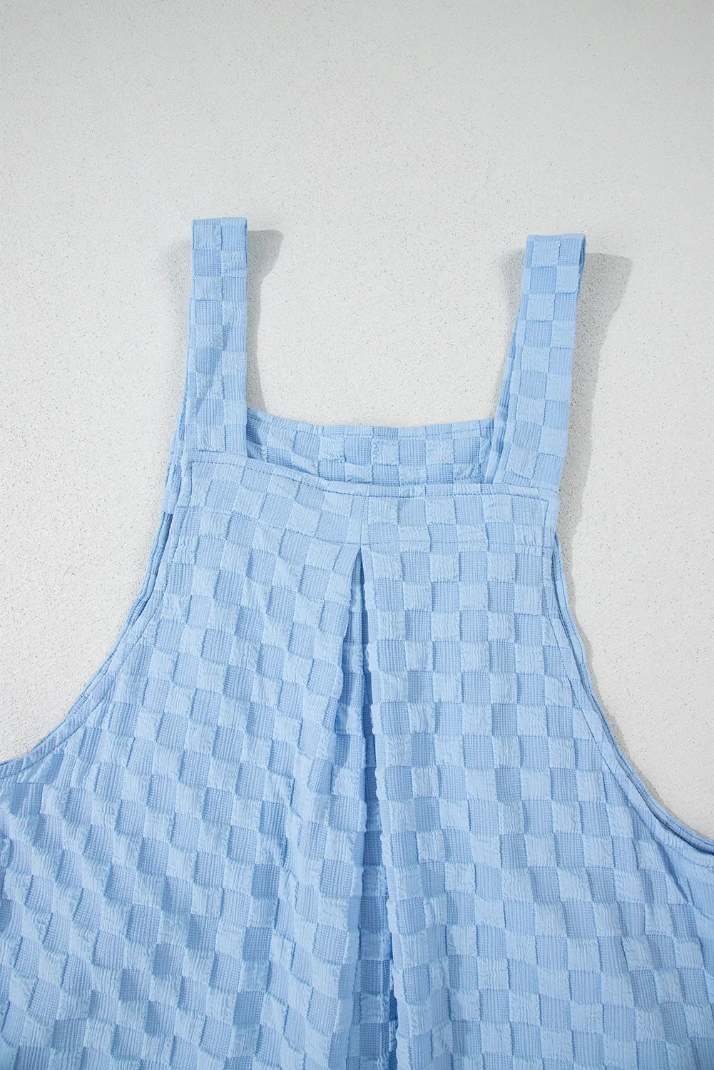 Hazel Blues® |  Checkered Pocketed Wide Leg Overalls
