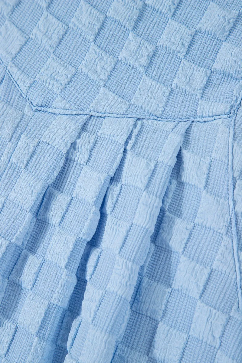Hazel Blues® |  Checkered Pocketed Wide Leg Overalls