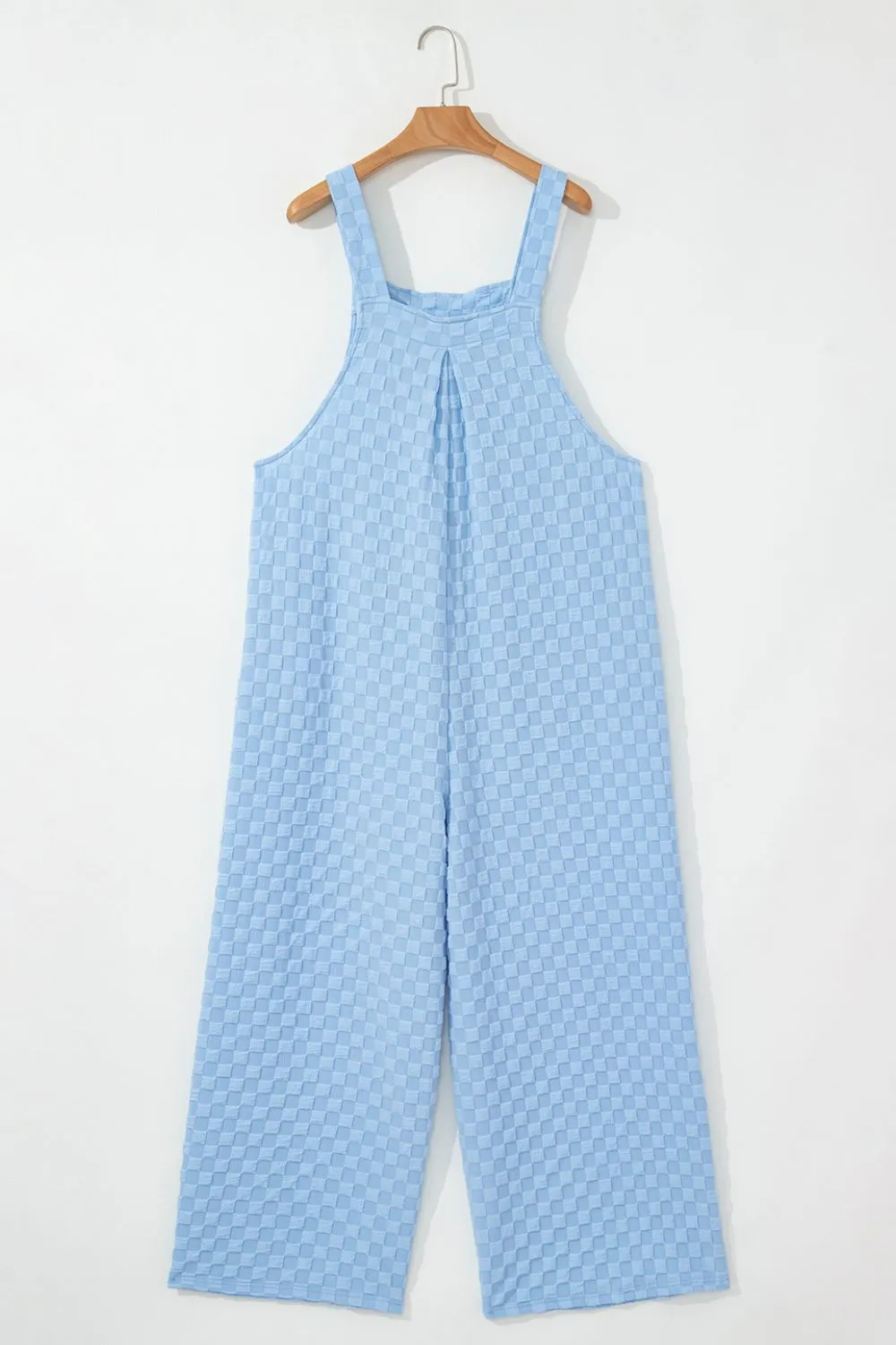 Hazel Blues® |  Checkered Pocketed Wide Leg Overalls