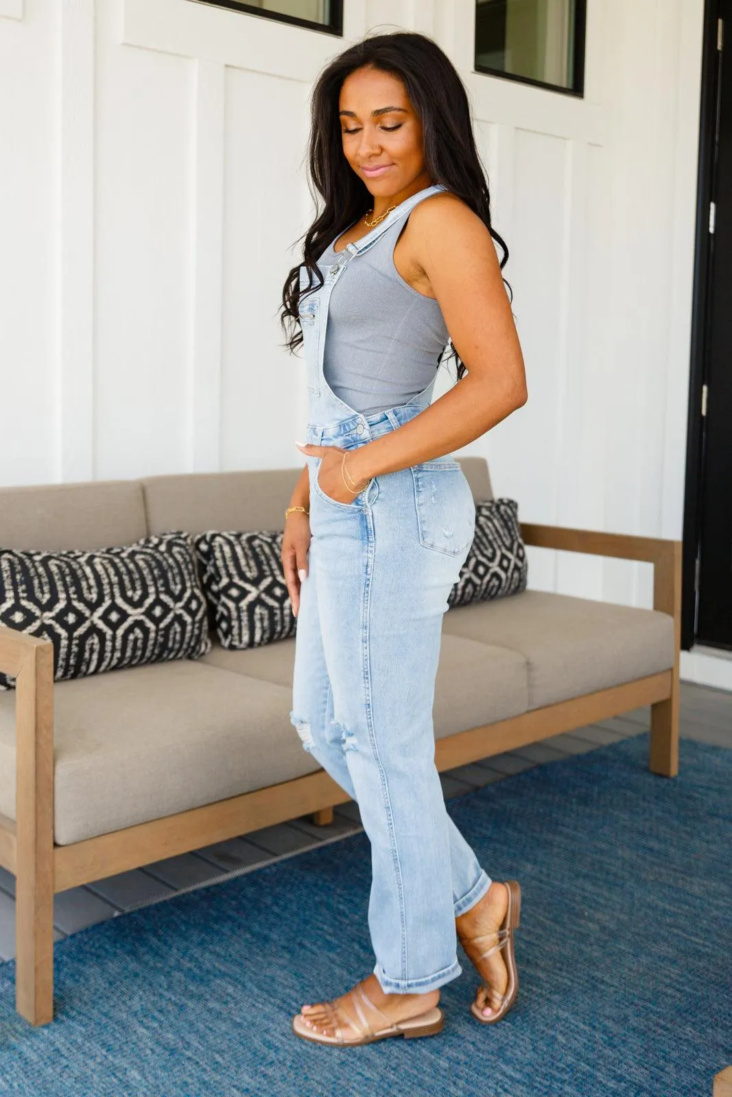 Hazel Blues® |  Standard Issue Seamless Longline Tank in Heather Grey