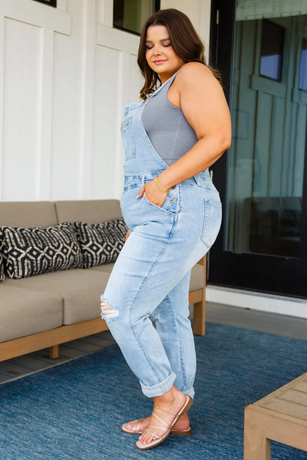 Hazel Blues® |  Standard Issue Seamless Longline Tank in Heather Grey