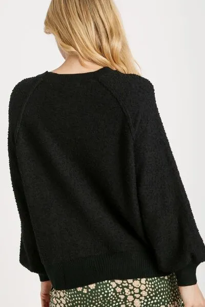 Hazel Blues® | Umgee Round Neck Long Sleeve Sweater