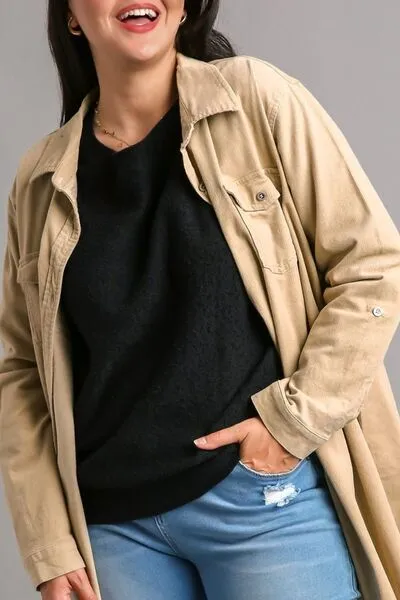 Hazel Blues® | Umgee Round Neck Long Sleeve Sweater