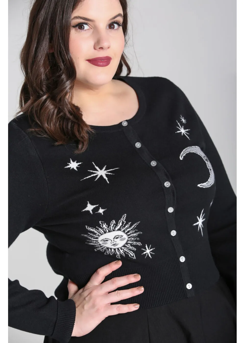 Hell Bunny Solaris Moon 40's Cardigan Black