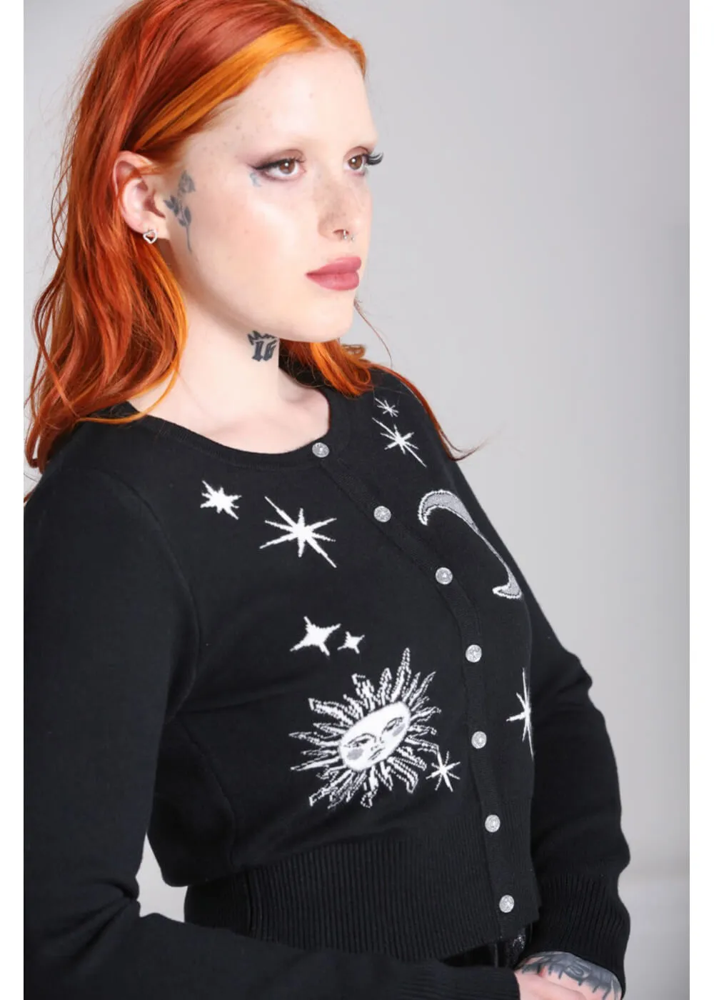 Hell Bunny Solaris Moon 40's Cardigan Black
