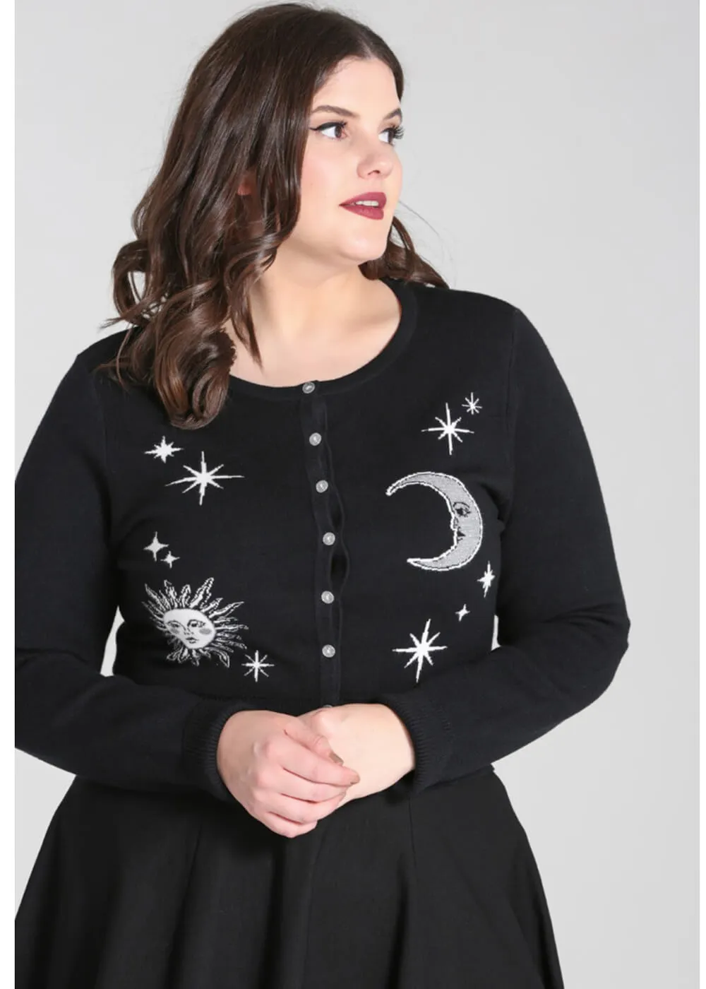 Hell Bunny Solaris Moon 40's Cardigan Black