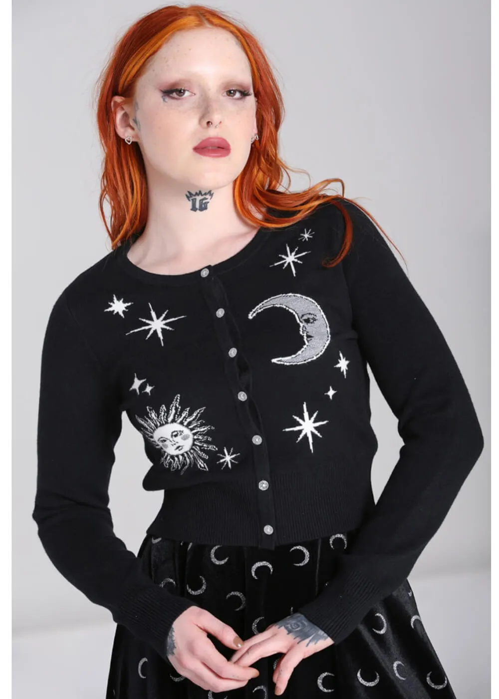 Hell Bunny Solaris Moon 40's Cardigan Black