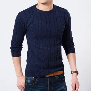 High Quality Pullover Men Fashion Round Collar Winter Sweater Men's Brand Slim Fit Pullovers Casual Sweater 7 Colors