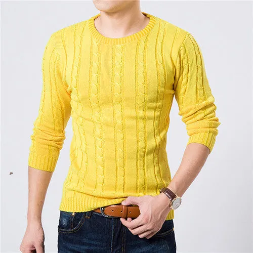 High Quality Pullover Men Fashion Round Collar Winter Sweater Men's Brand Slim Fit Pullovers Casual Sweater 7 Colors