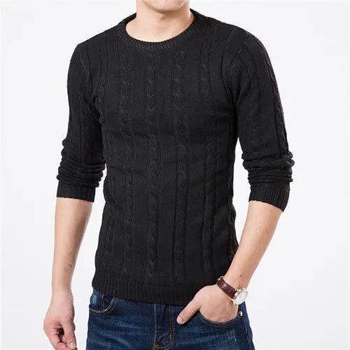 High Quality Pullover Men Fashion Round Collar Winter Sweater Men's Brand Slim Fit Pullovers Casual Sweater 7 Colors