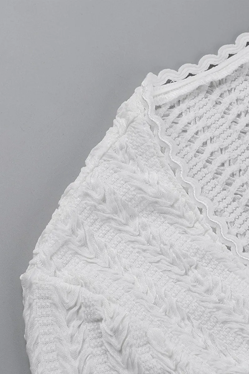 HTS1256 Delicate Crochet Bell-Sleeve Top