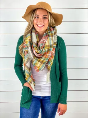 Hunter Green Cardigan with Pockets