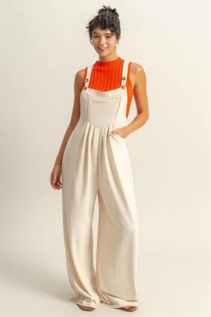 HYFVE Pleated Detail Front Pocket Wide Strap Overalls
