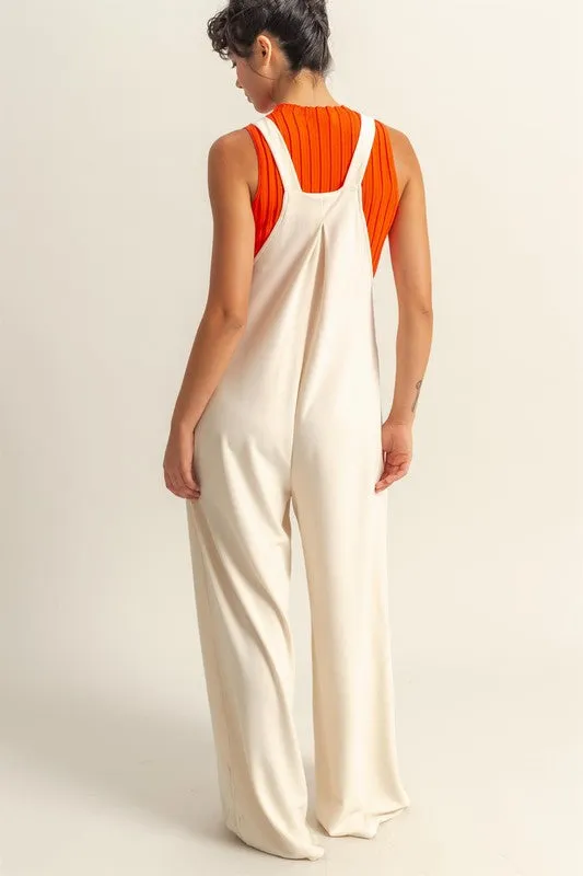 HYFVE Pleated Detail Front Pocket Wide Strap Overalls