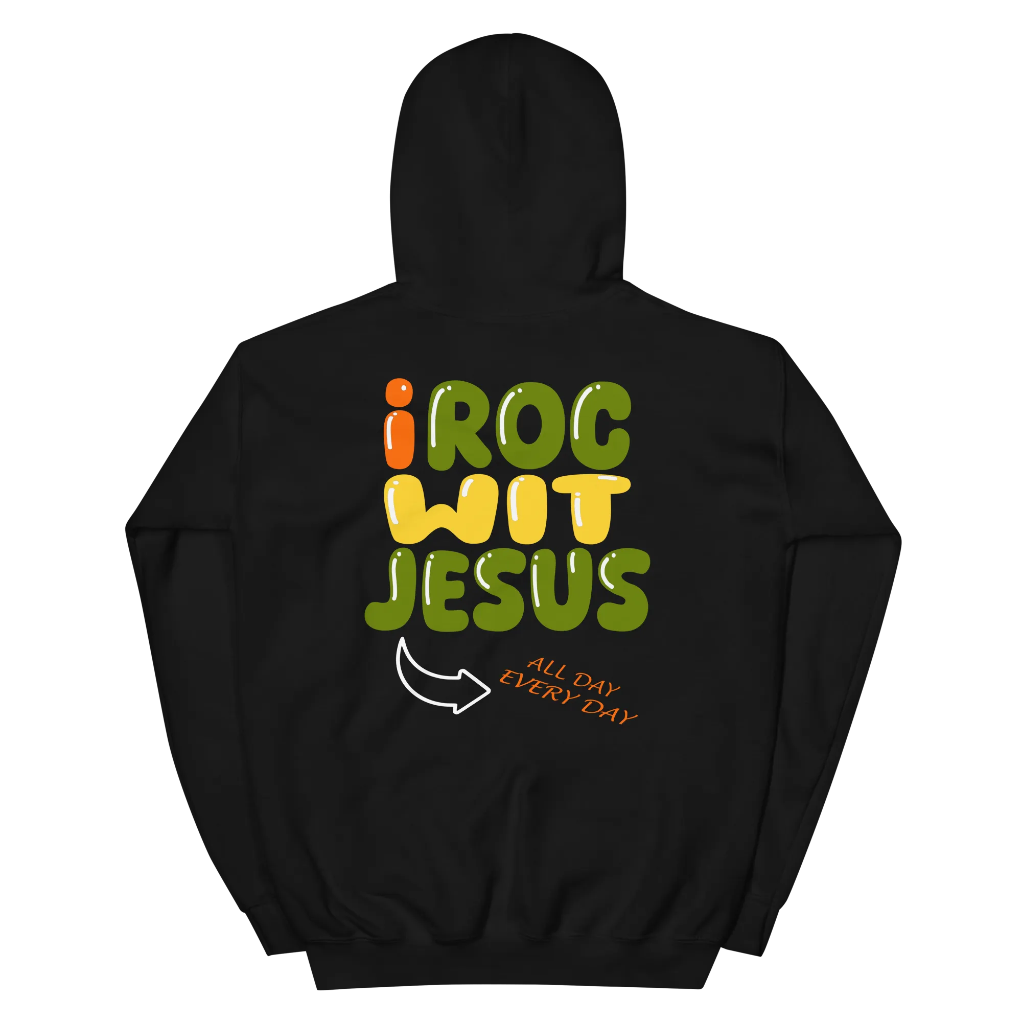 i Roc Wit Jesus Bubble Letter Hoodie