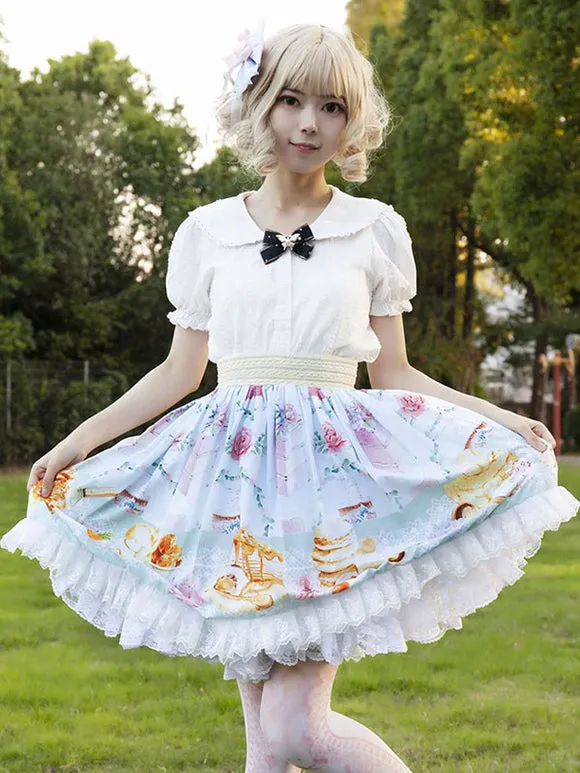 Idol clothes Lolita SK Ruffles As Image Floral Print Lolita Skirts