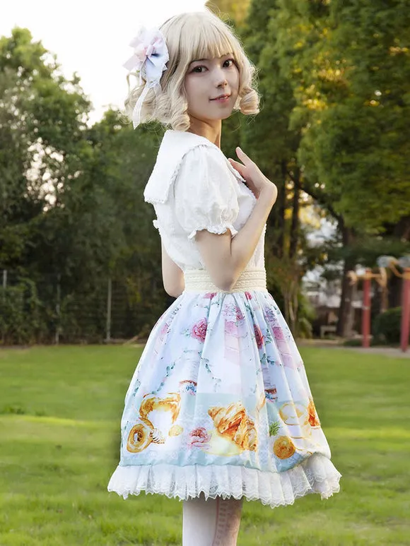 Idol clothes Lolita SK Ruffles As Image Floral Print Lolita Skirts