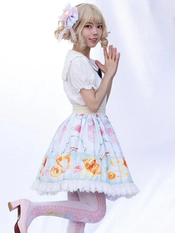 Idol clothes Lolita SK Ruffles As Image Floral Print Lolita Skirts
