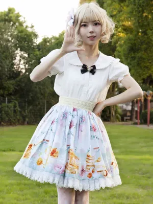 Idol clothes Lolita SK Ruffles As Image Floral Print Lolita Skirts