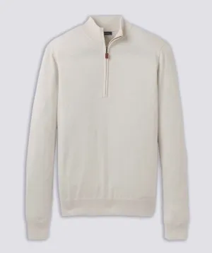 Italian Merino Quarter-Zip Sweater - Antique White