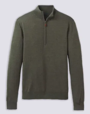 Italian Merino Quarter-Zip Sweater - Martini Heather