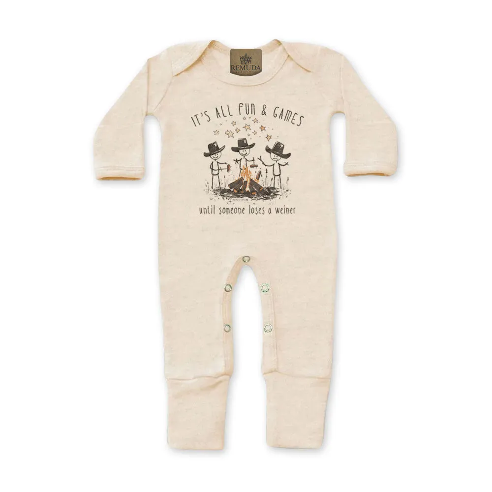 It's All Fun & Games Until Someone Loses A Weiner - Infant Camping Sleepwear