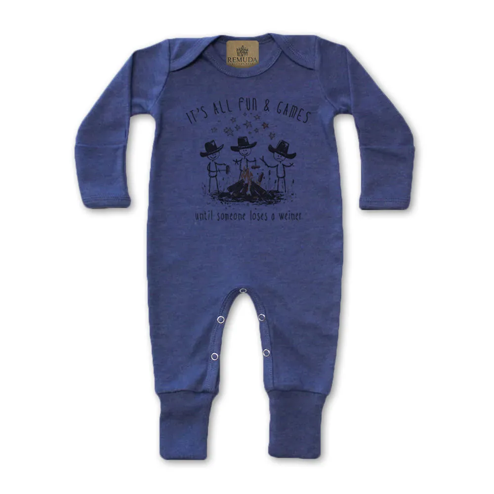 It's All Fun & Games Until Someone Loses A Weiner - Infant Camping Sleepwear