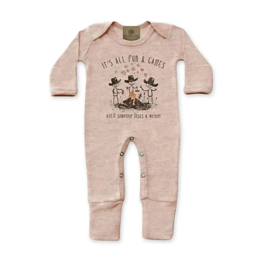 It's All Fun & Games Until Someone Loses A Weiner - Infant Camping Sleepwear
