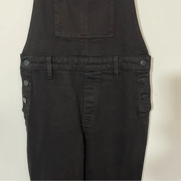 J BRAND JULES OVERALLS JEAN DUNGAREES BLACK BOYFRIEND STRAIGHT LEG RETRO DENIM M