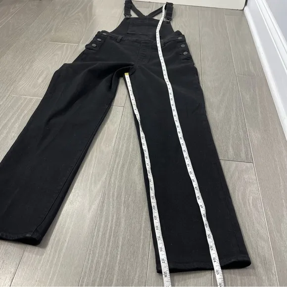 J BRAND JULES OVERALLS JEAN DUNGAREES BLACK BOYFRIEND STRAIGHT LEG RETRO DENIM M